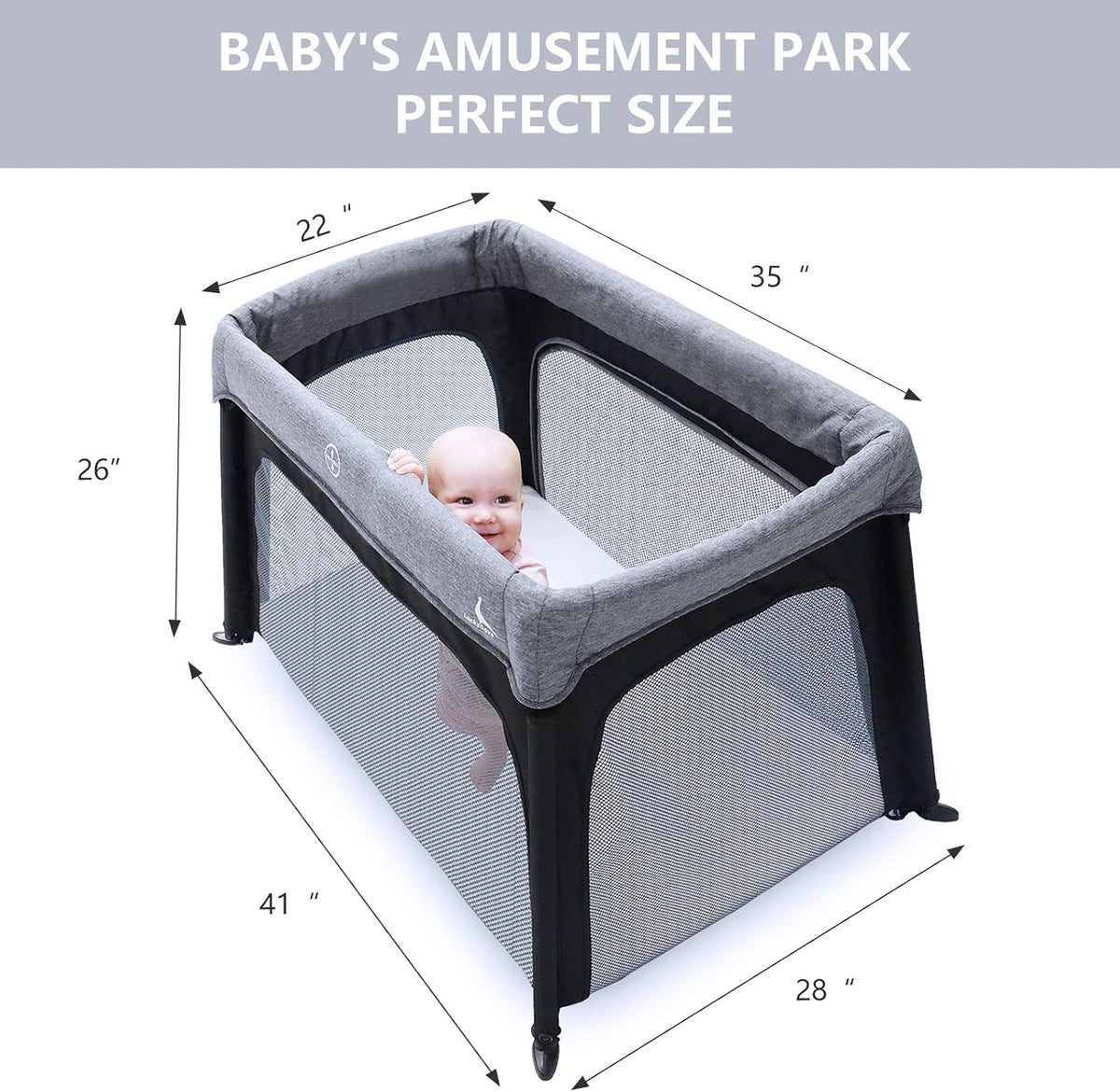 Portable Foldable Travel Crib with Carry Bag R1565