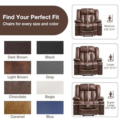 Light Brown Power Lift Recliner Chair with Heat and Massage X318109