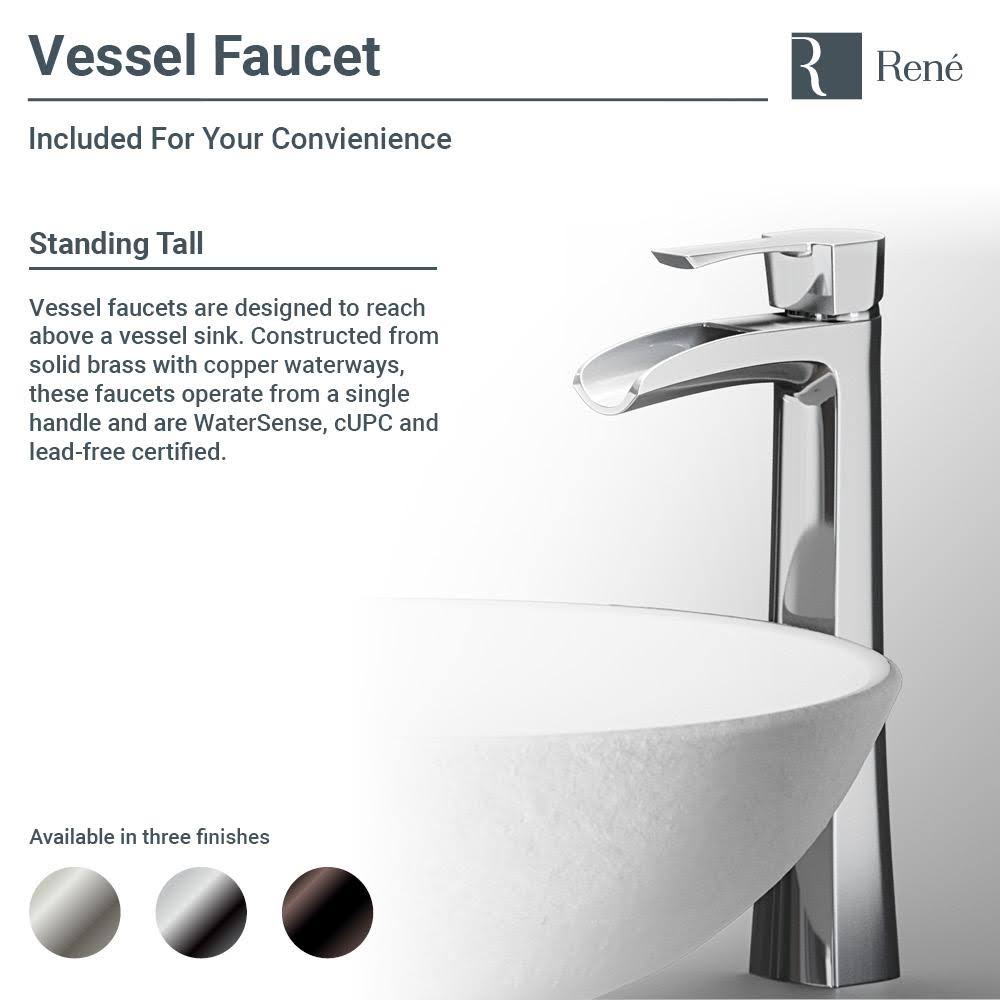 Square Vessel Sink with Brushed Nickel Pop-Up Drain P1117