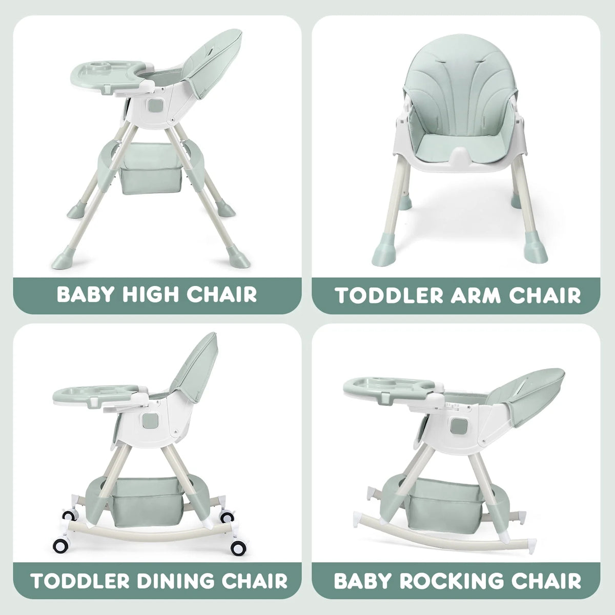 4-in-1 Convertible High Chair T9476