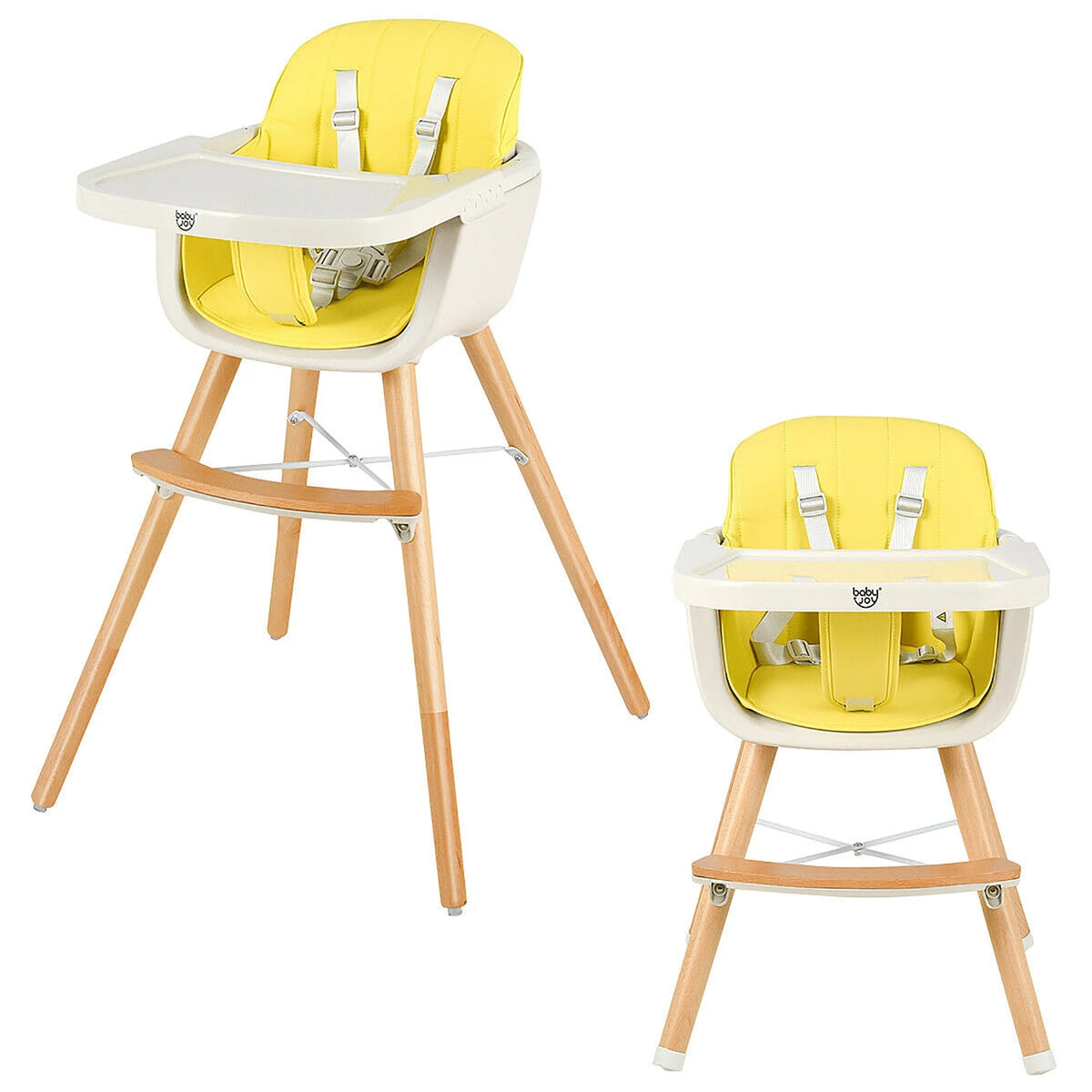 3 in 1 Convertible Wooden High Chair Beige E4319