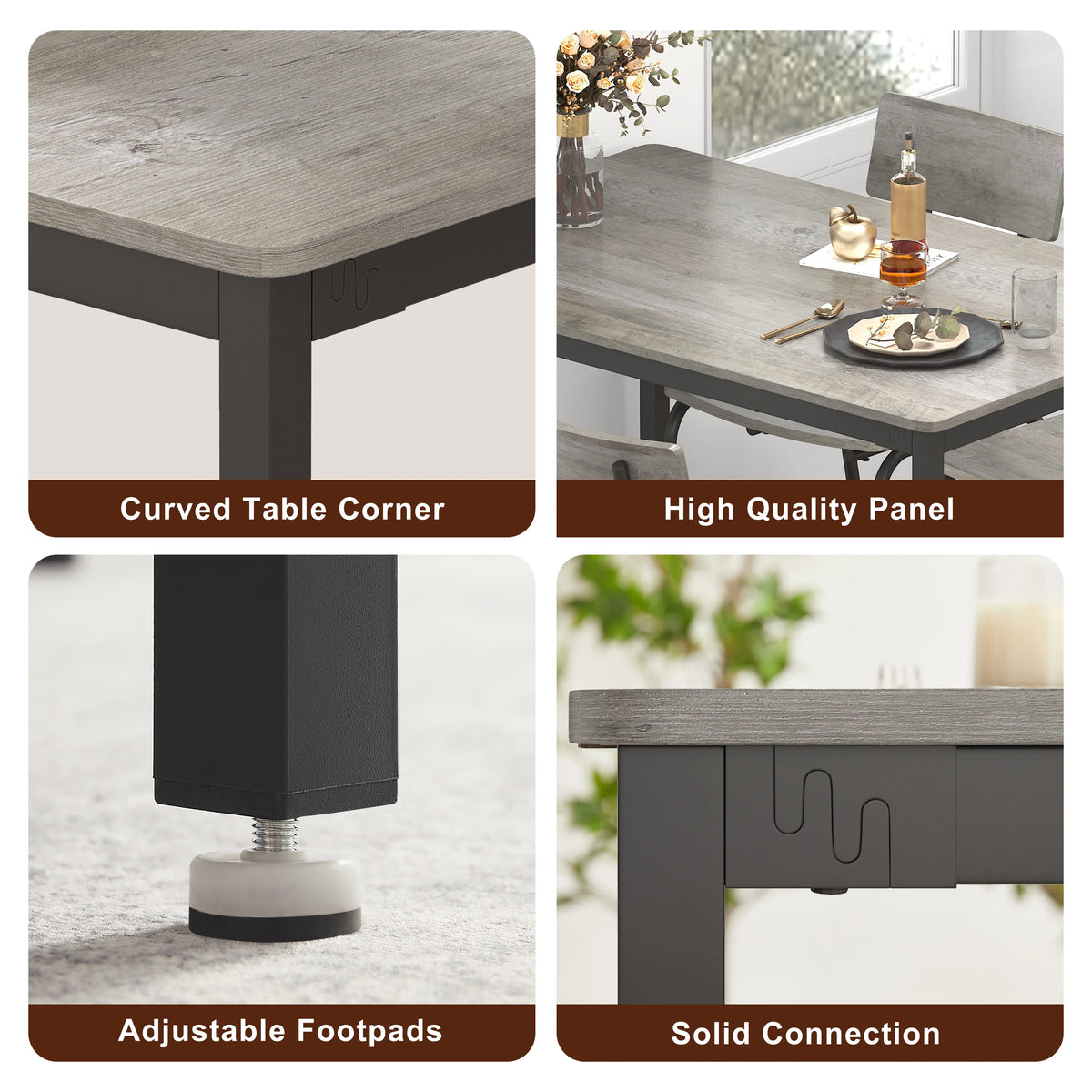 5-Piece Dining Table Set with Chairs V413