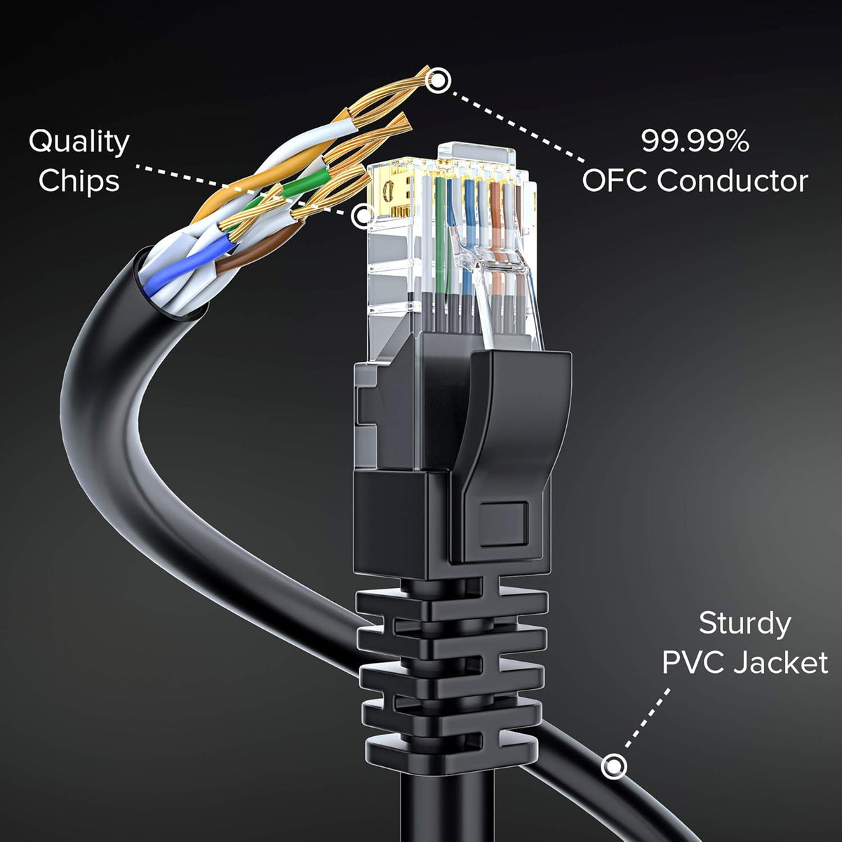 Cat6 Ethernet Cable 10ft Pure Copper LAN UTP RJ45 Network Cable Multicolor 24 Pack Q953327