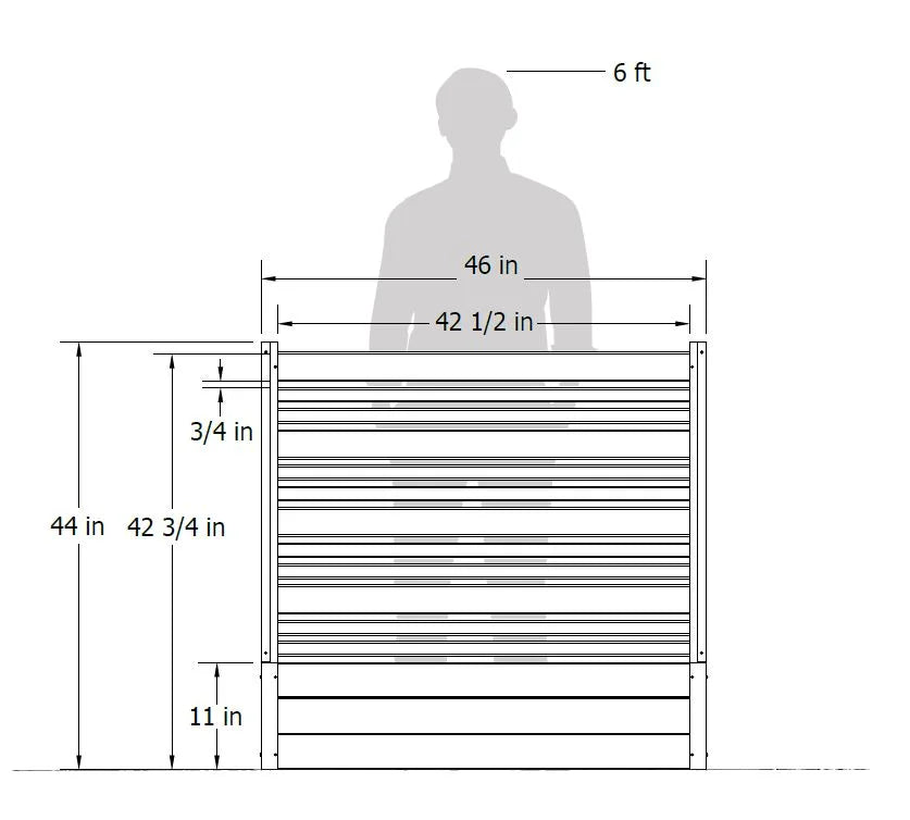 Freestanding Vinyl Outdoor Privacy Screen and Planter Box Kit C693