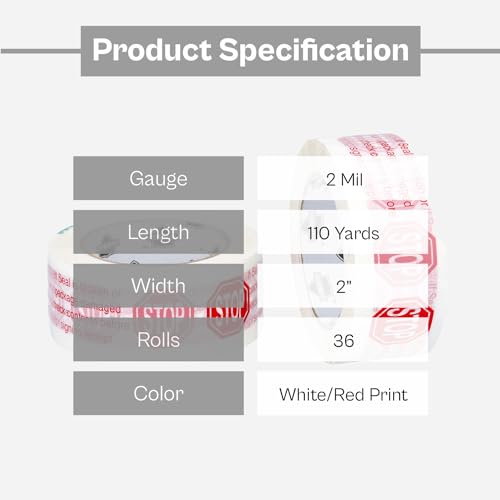 Broken Seal Tape, 2 Inch x 110 Yards, 36 Pack N40870