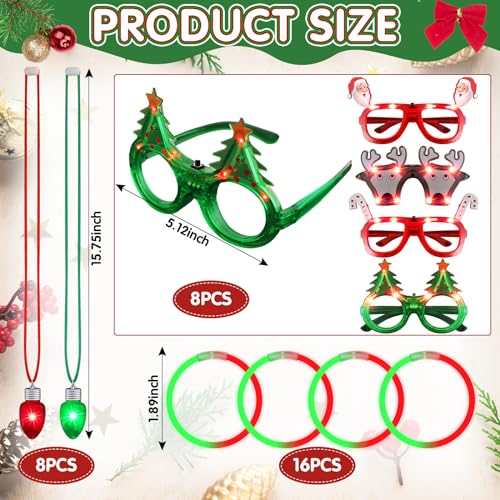 40 Pcs Light Up Christmas Glow Accessories Set I776546