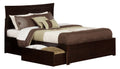 Queen Platform Bed with Flat Panel Foot Board and 2 Bed Drawers in Espresso Q56054