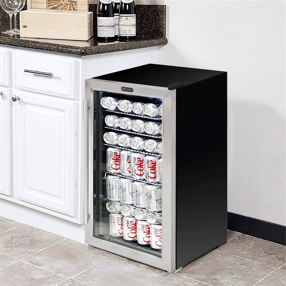 Stainless Steel Beverage Refrigerator With Lock B7310