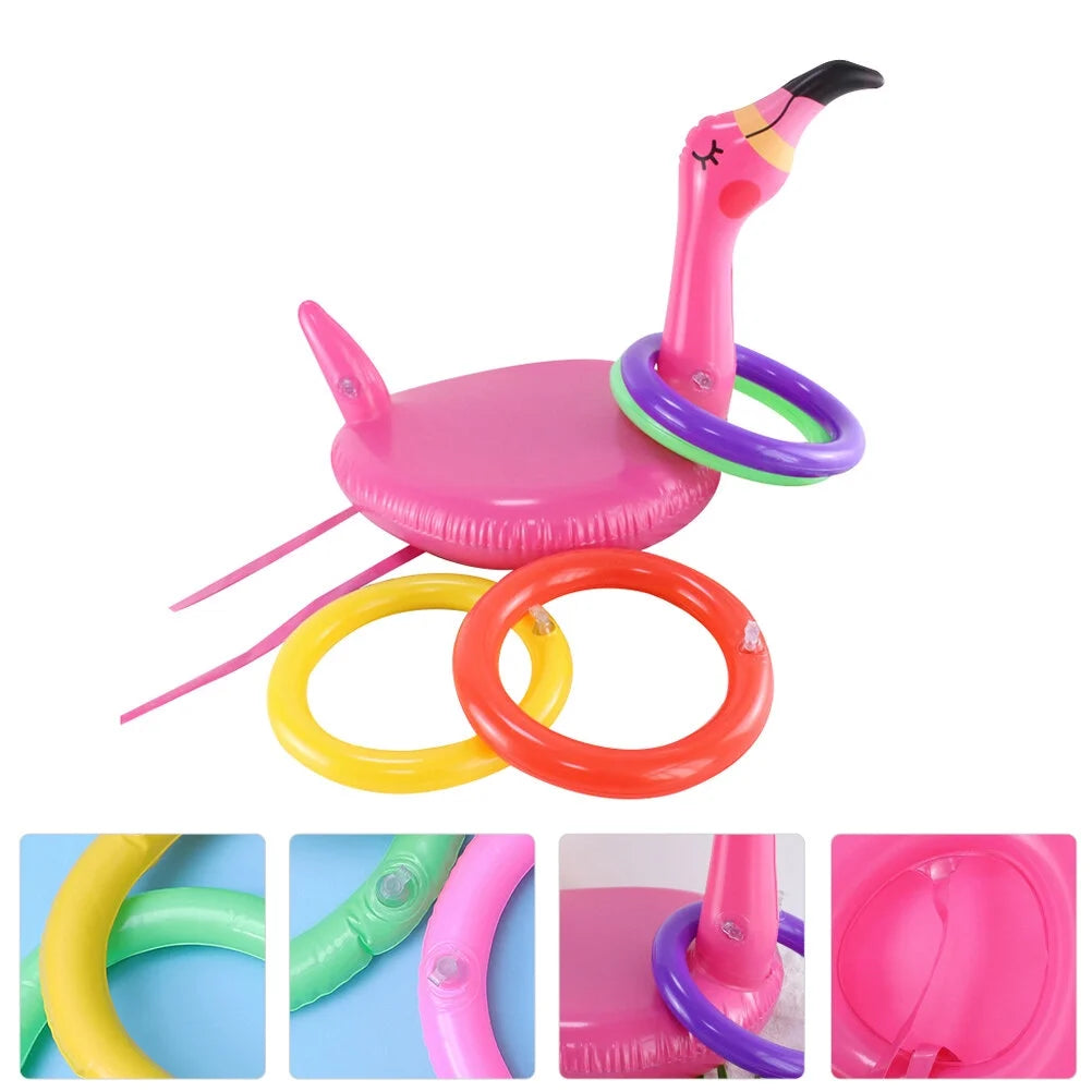 Inflatable Flamingo Hat Ring Tossing Game Toy E9096