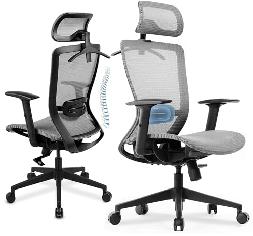 Black Ergonomic Mesh Gaming Chair with Headrest O660638