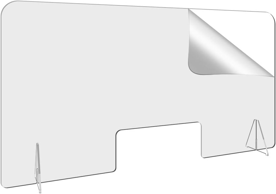 Plexiglass Acrylic Sneeze Guard Partition, Pack of 2 O2204