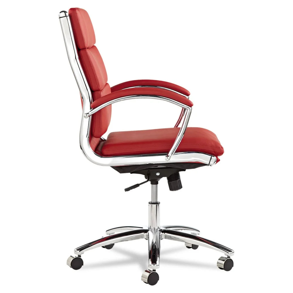 Red Faux Leather Mid-Back Chair N5598