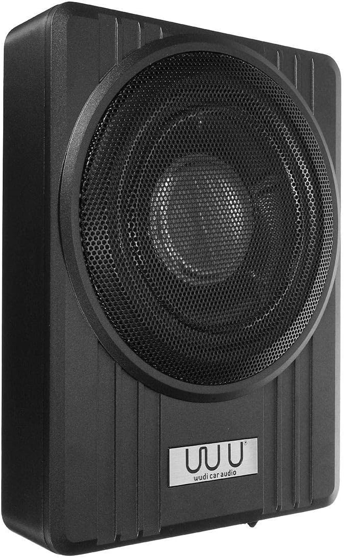 Under Seat Car Active Sub Woofer Black Slim Aluminium Alloy Speaker 12V 600W Y65480