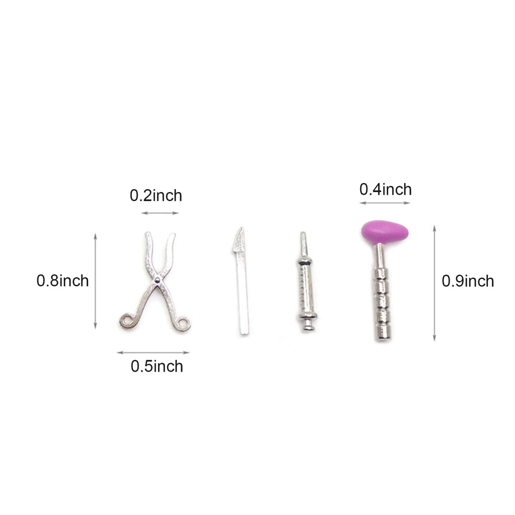 5Pcs 1/12 Dollhouse Mini Stethoscope Hospital Accessories Toys Set Z78284