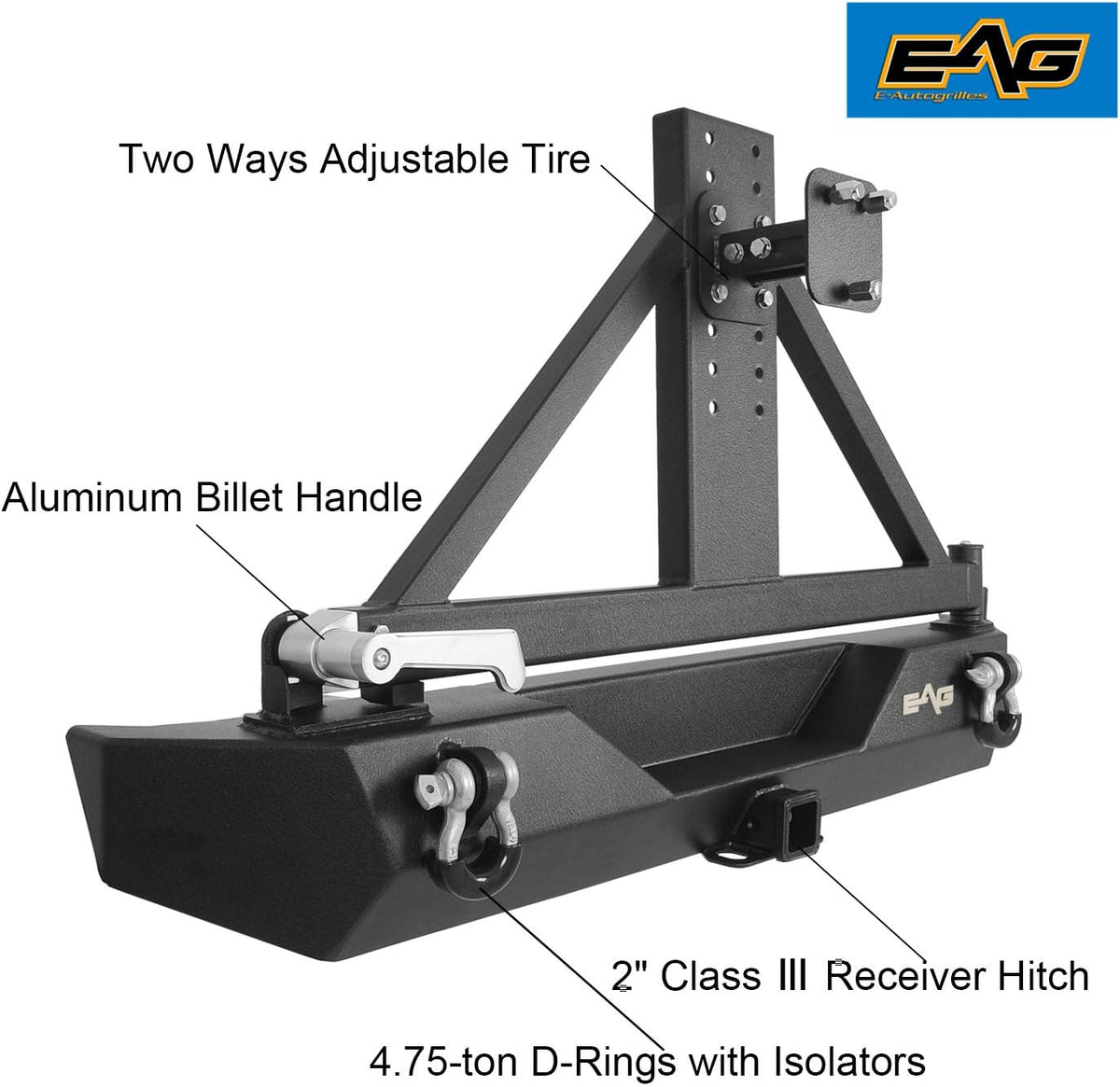 Heavy Duty Front and Rear Bumper with Tire Carrier Combo G922017