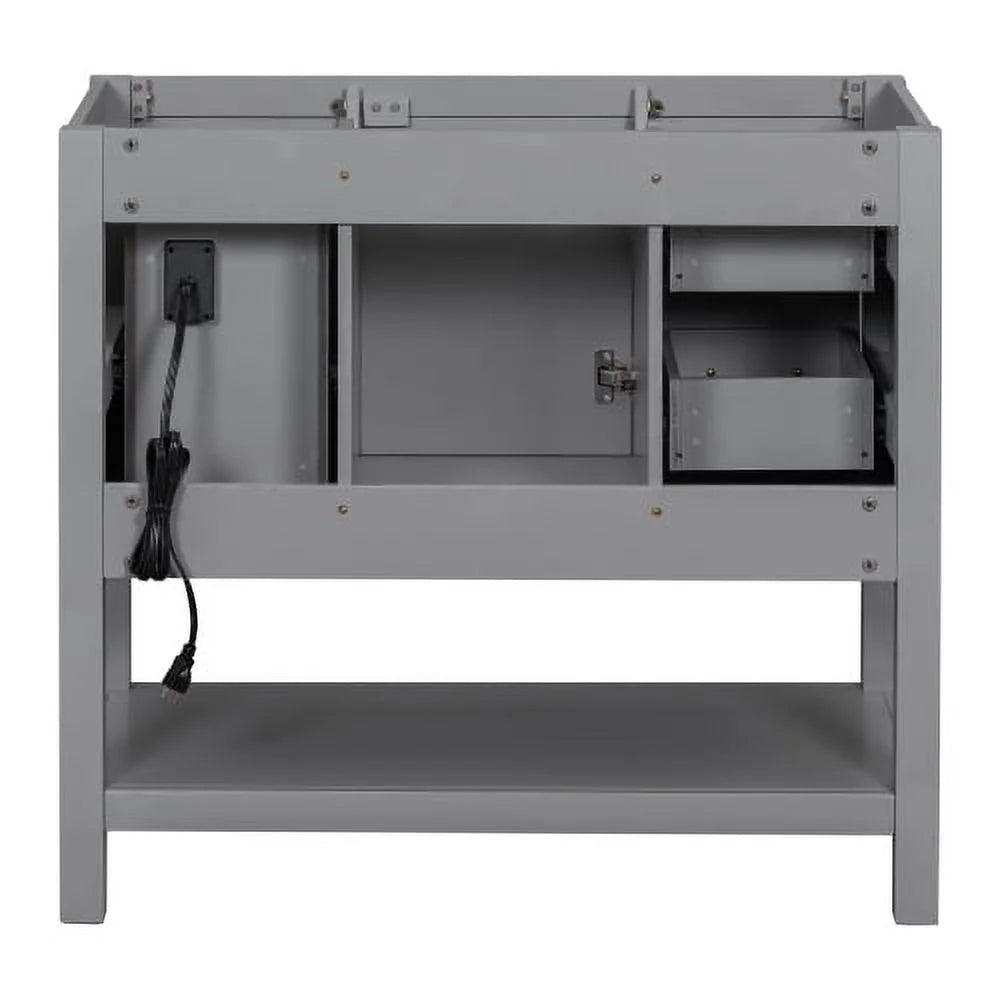 36" Gray Modern Bathroom Vanity with USB Y12507