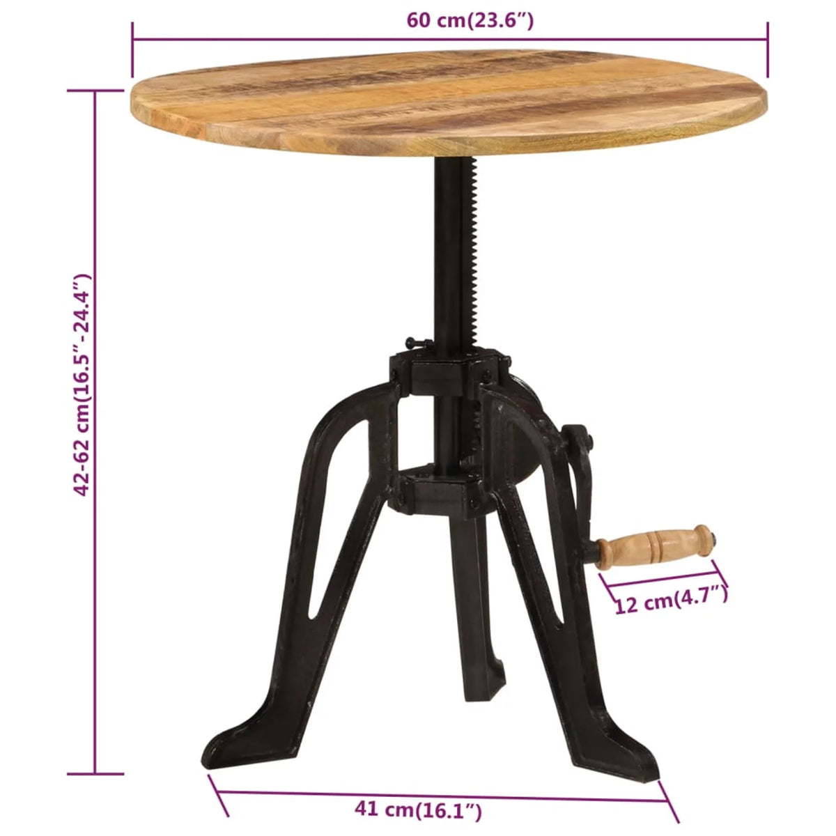 Height Adjustable Mango Wood Coffee Table B655