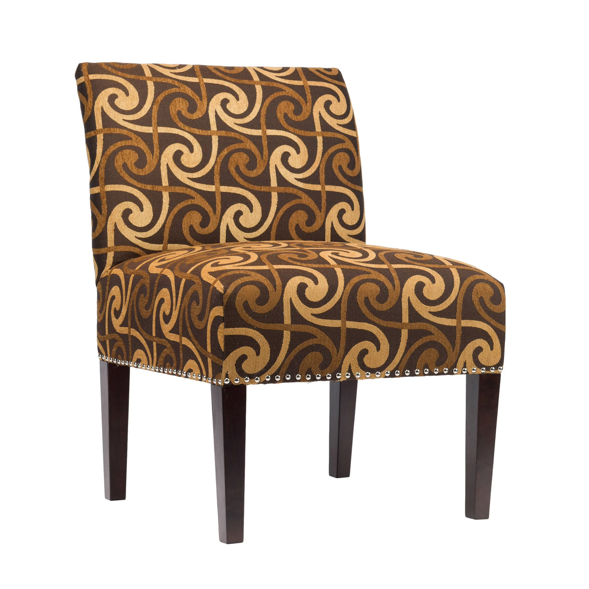 Brown Geometric Accent Chair J23434