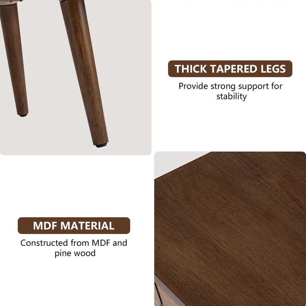 Brown MDF Nightstand with Drawer V237864