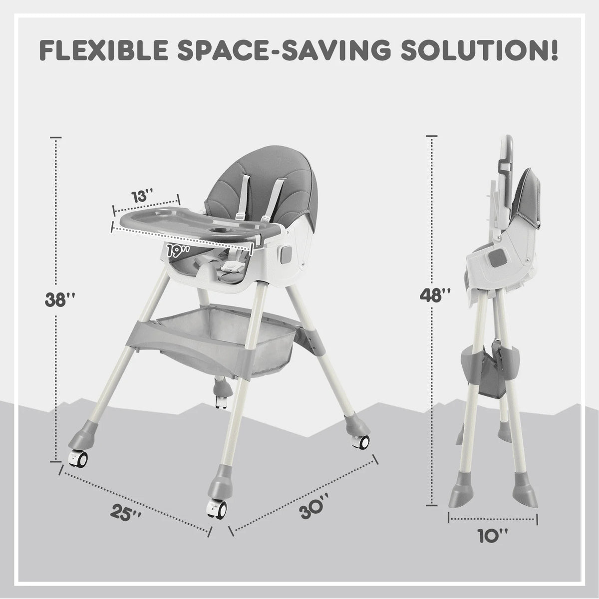 4-in-1 Convertible High Chair T9476