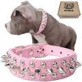 Adjustable Leather Spiked Studded Dog Collars U269688