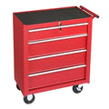 4 Drawer Rolling Metal Tool Chest with Lock J689