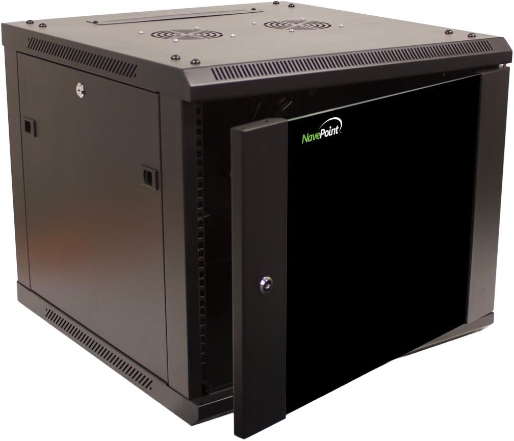 9U Wall Mount Network Server Cabinet Rack Enclosure Glass Door Lock F4690