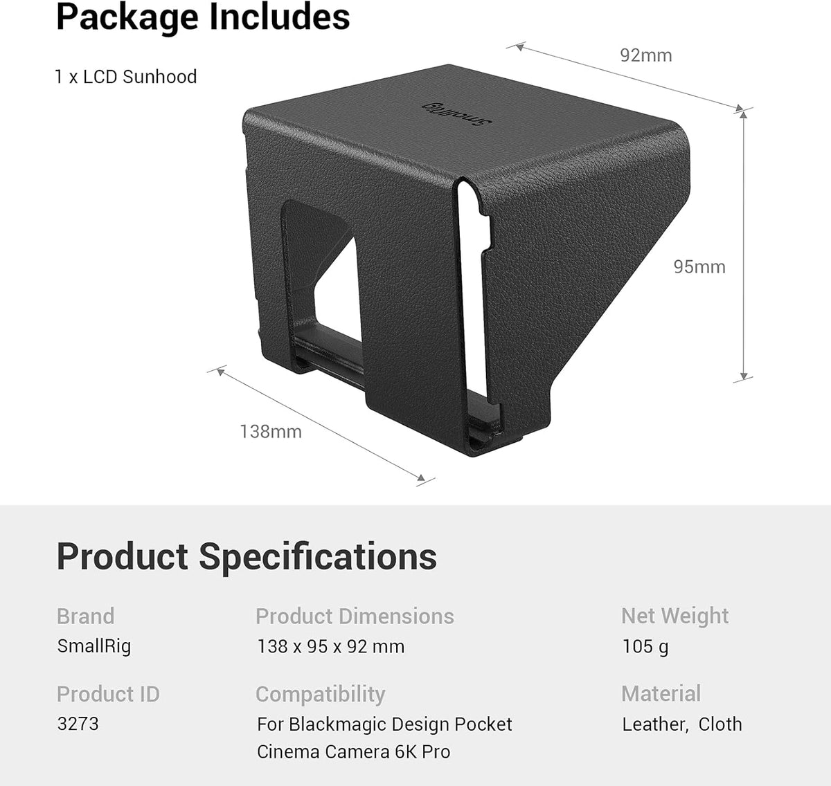 Camera Sun Hood Sun Shade LCD Screen Sunhood O26974