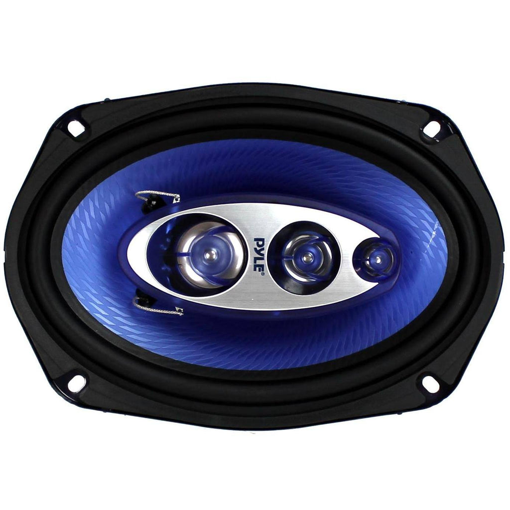 800 Watts 4-Way Car Coaxial Speakers Blue U6157