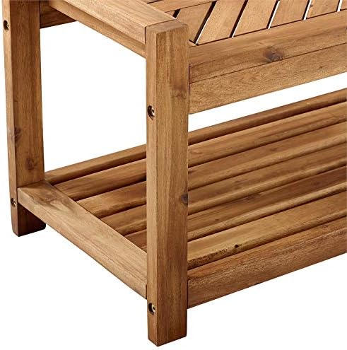 Brown Acacia Wood Patio Storage Bench S1840