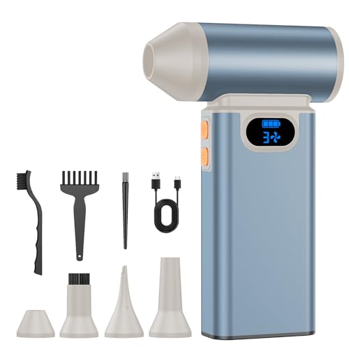Black Rechargeable Electric Air Duster with Digital Display Y56423
