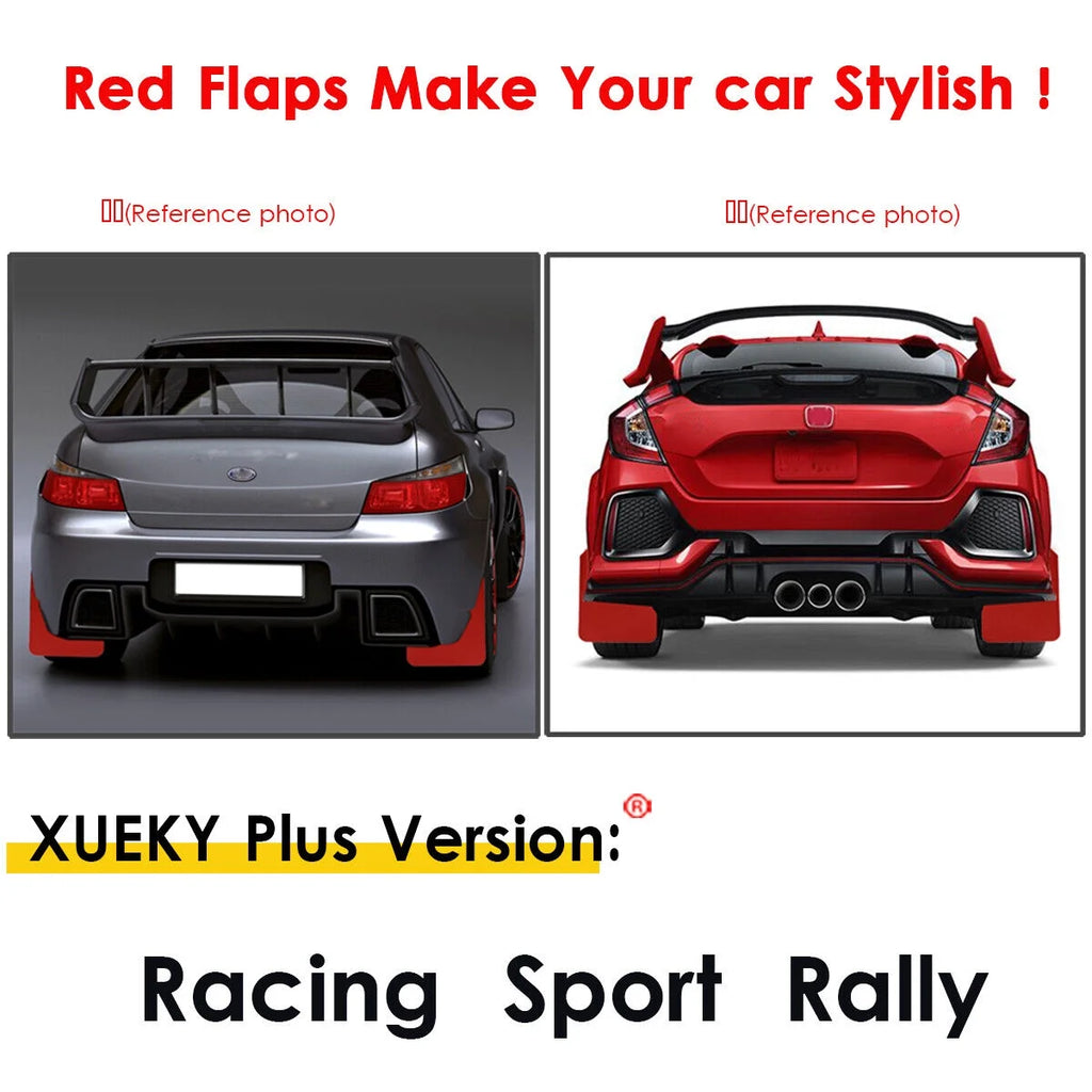 Red Mud Flaps for Honda Civic Type R S Si Coupe X31003