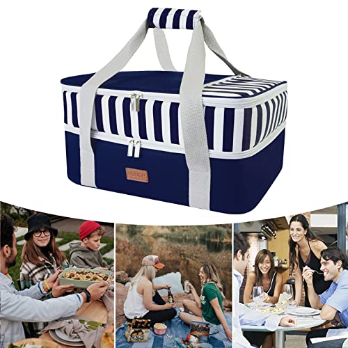 Blue Double Insulated Casserole Carrier Bag Q695994