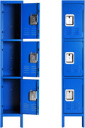 Triple Tier 3 Door Gray Metal Locker R985983