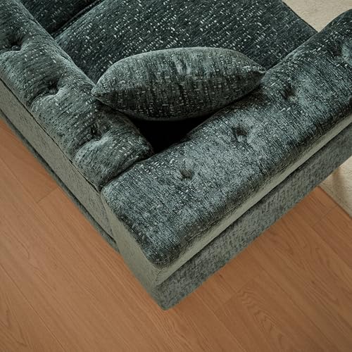 81.5" Chenille L-Shaped 5-Seater Sectional Sofa with 3 Cushions (Gray) J591463