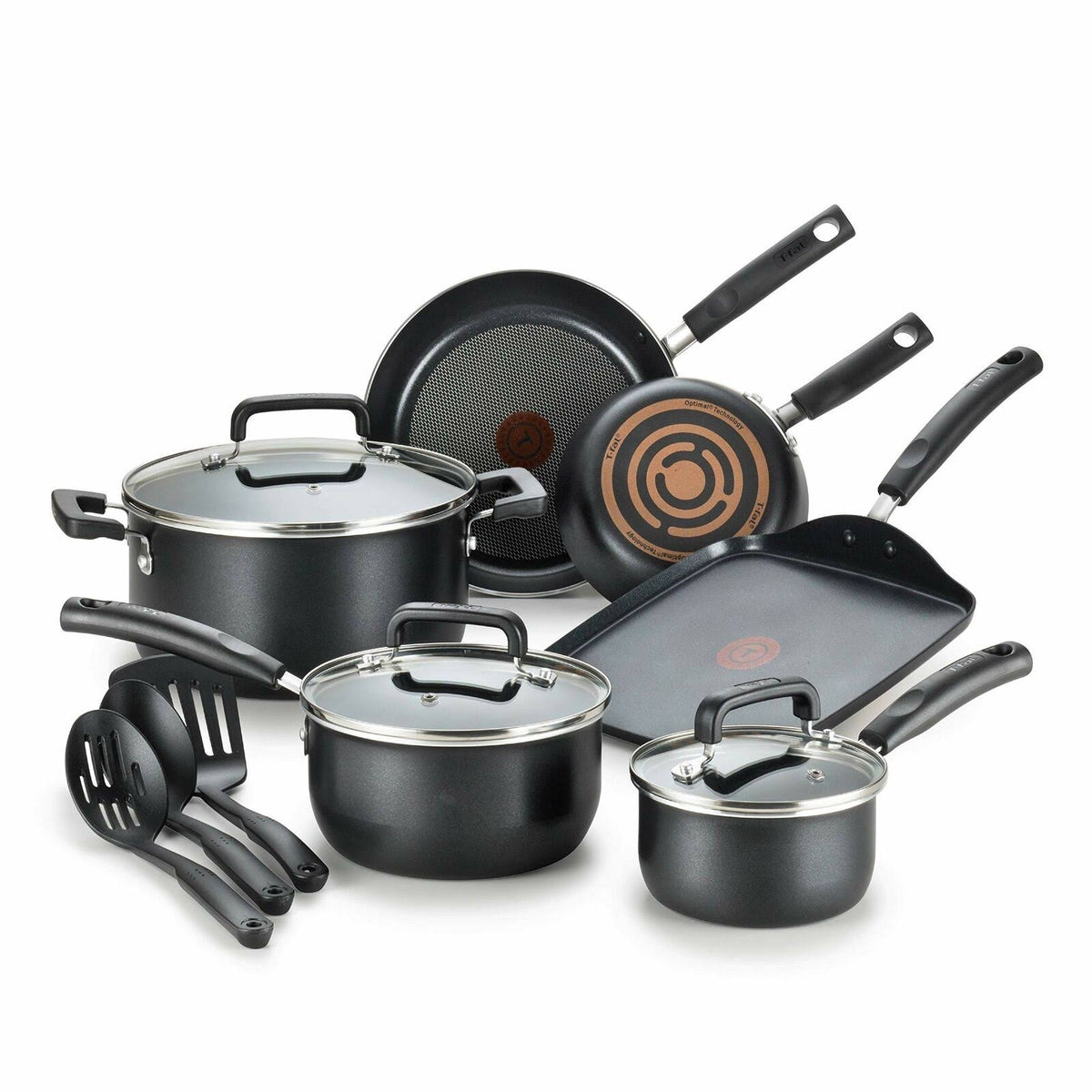 Nonstick 12-Piece Black Cookware Set H420008