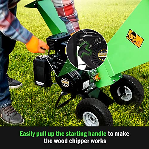 7HP Gas Powered Wood Chipper Shredder Mulcher D90323