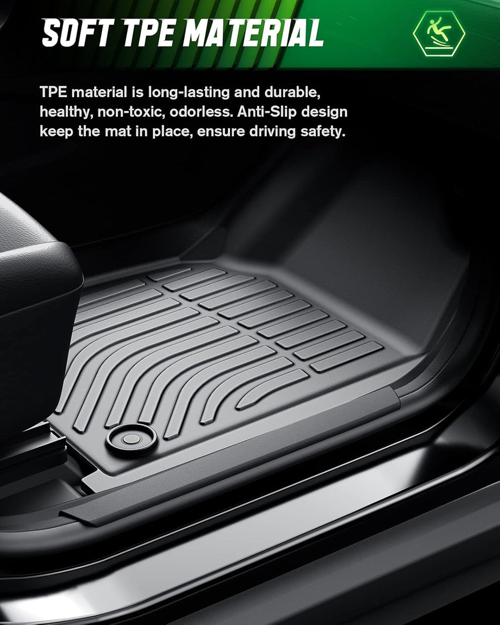 Black Custom Full Set Car Floor Mats Y4614