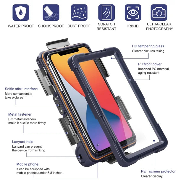 Waterproof Protective Case for Phones Up to 6.9 Inch I2754