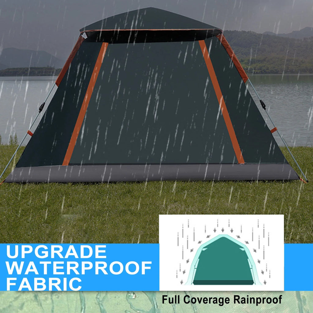 3/4 Person Waterproof Dome Camping Tent with Picnic Mat J576611