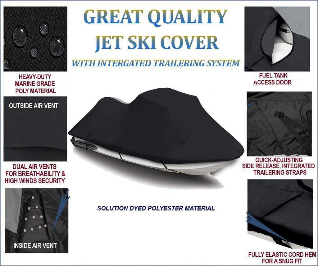 Black 600D Jet Ski Cover 2 Seater A872