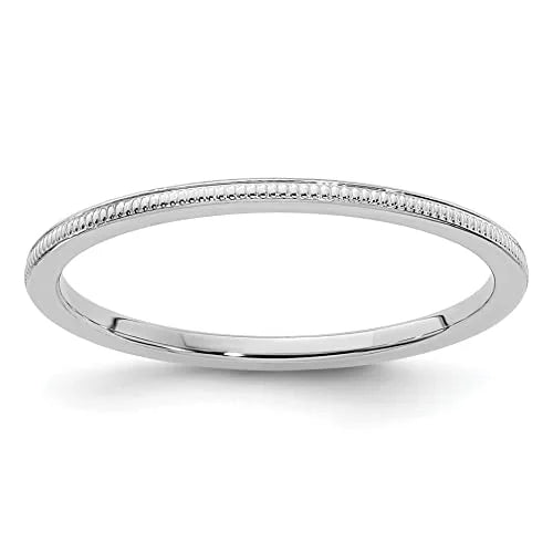 10K White Gold Stackable Band Ring D880