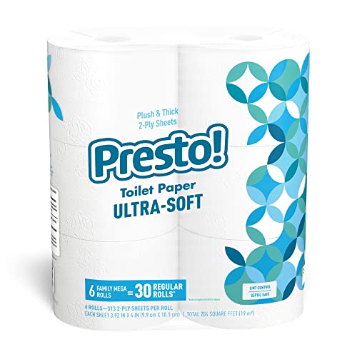 2-Ply Ultra-Soft Toilet Paper, 24 Family Mega Rolls, Unscented U84253