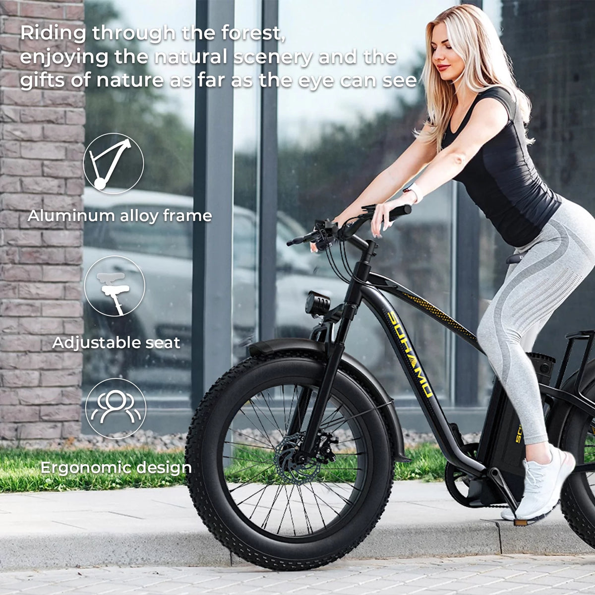 750W Fat Tire Electric Bike 26''x4'' 48V 15Ah G8741