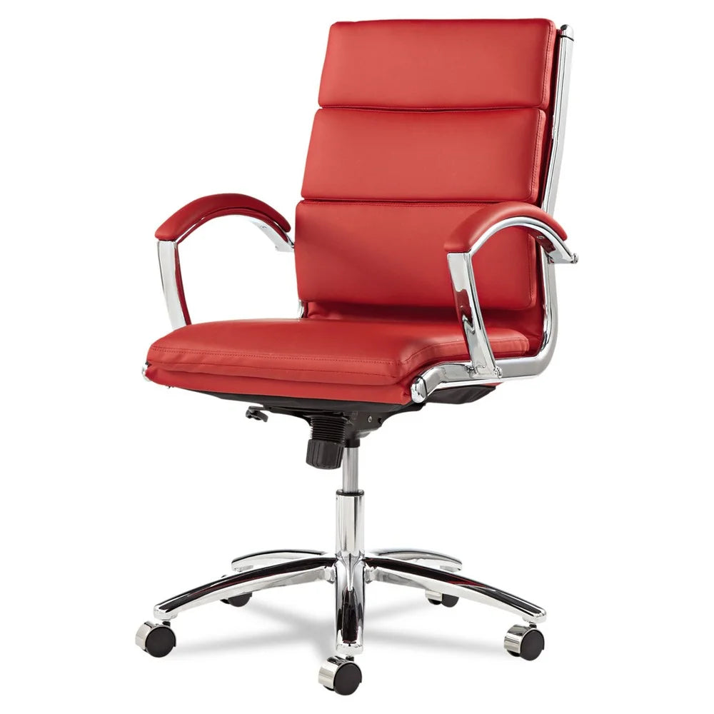 Red Faux Leather Mid-Back Chair N5598