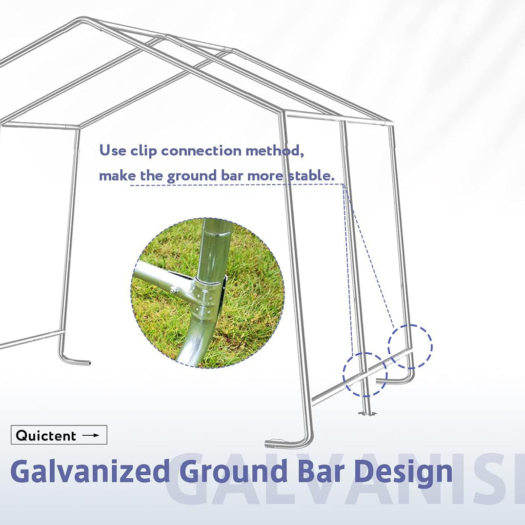 Grey 7' x 12' Heavy Duty Outdoor Storage Shelter I8591