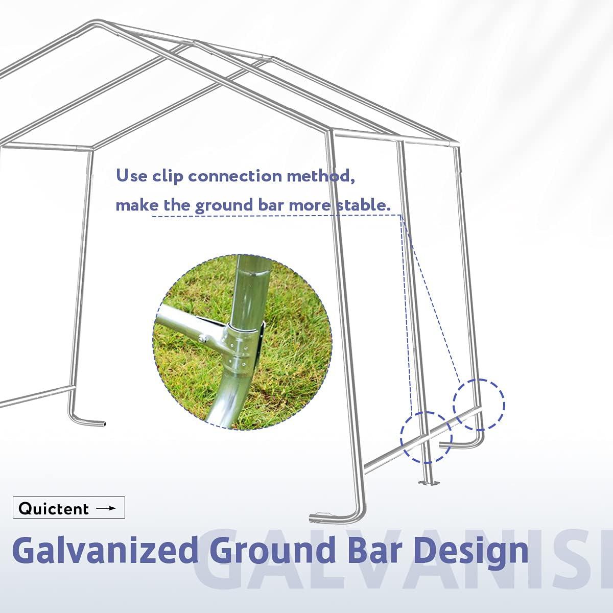 Grey 7' x 12' Heavy Duty Outdoor Storage Shelter I8591