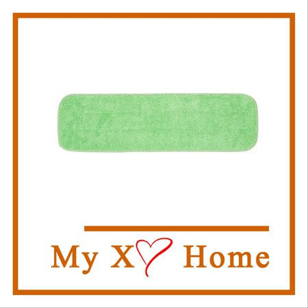 Green Microfiber Wet Flat Mop Pad with Hook & Loop, 60 Mop Pads D5876