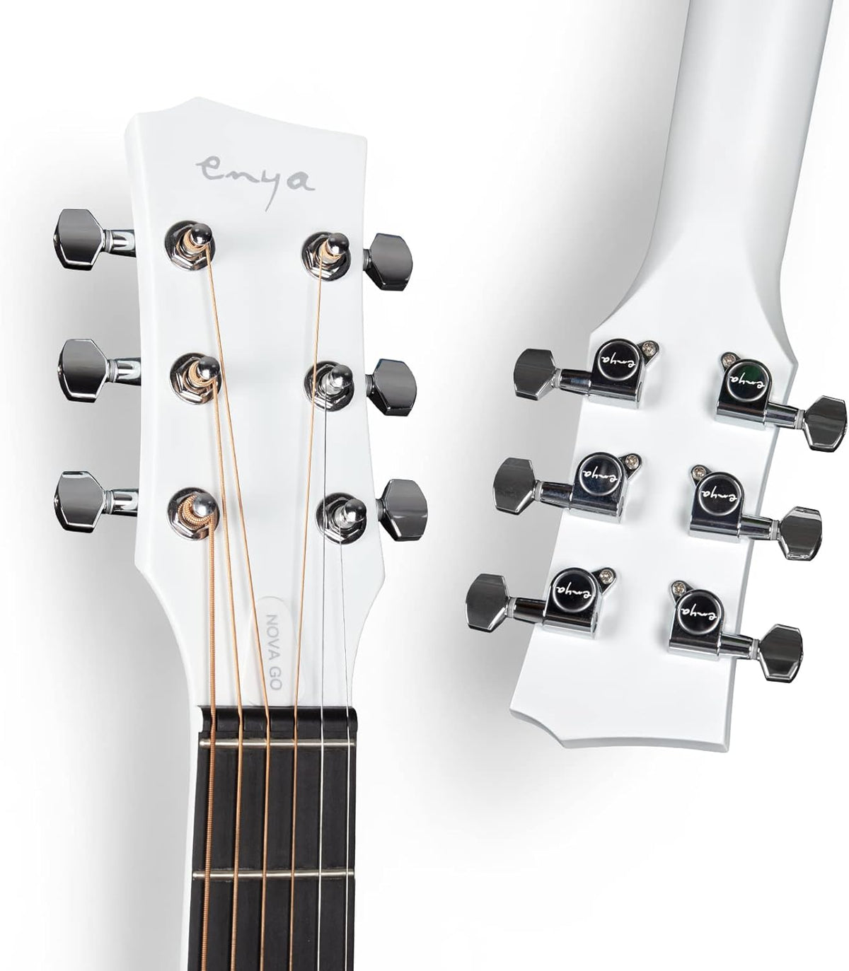 Carbon Fiber Acoustic Electric Guitar 35 Inch Starter Bundle Kit (White) T714