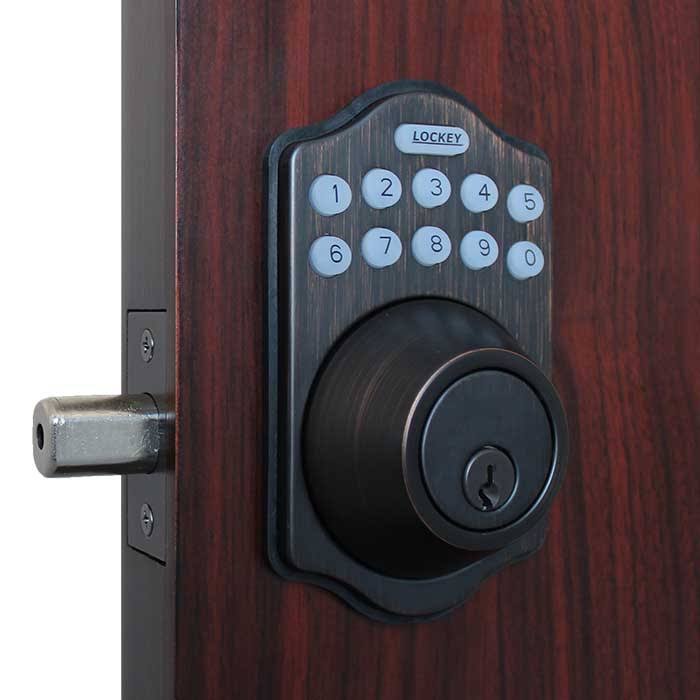 Satin Nickel Electronic Keypad Single Cylinder Deadbolt I848